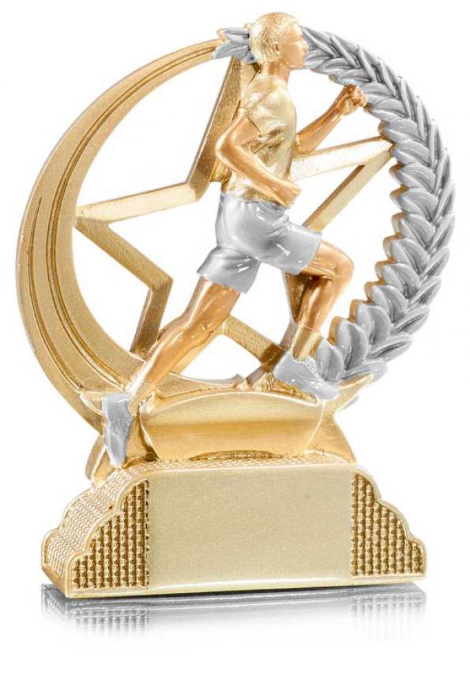 Läuferfigur in beige-gold - 13 cm -