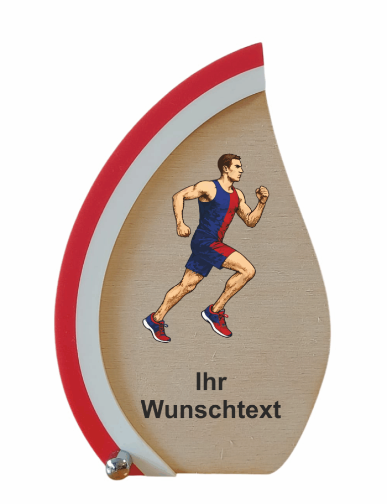 Holz-Acrylglaskombination 14,5 cm - Acrylteil in Ihren Vereins- oder Landesfarben lieferbar -