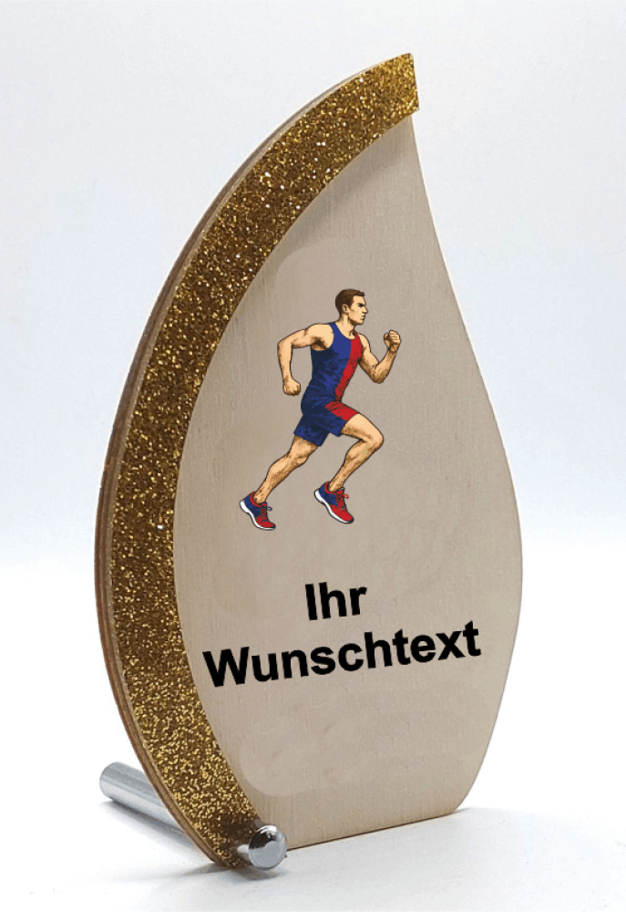 Holz-Acrylglaskombination 14,5 cm - in verschiedenen Farben und Sportarten lieferbar