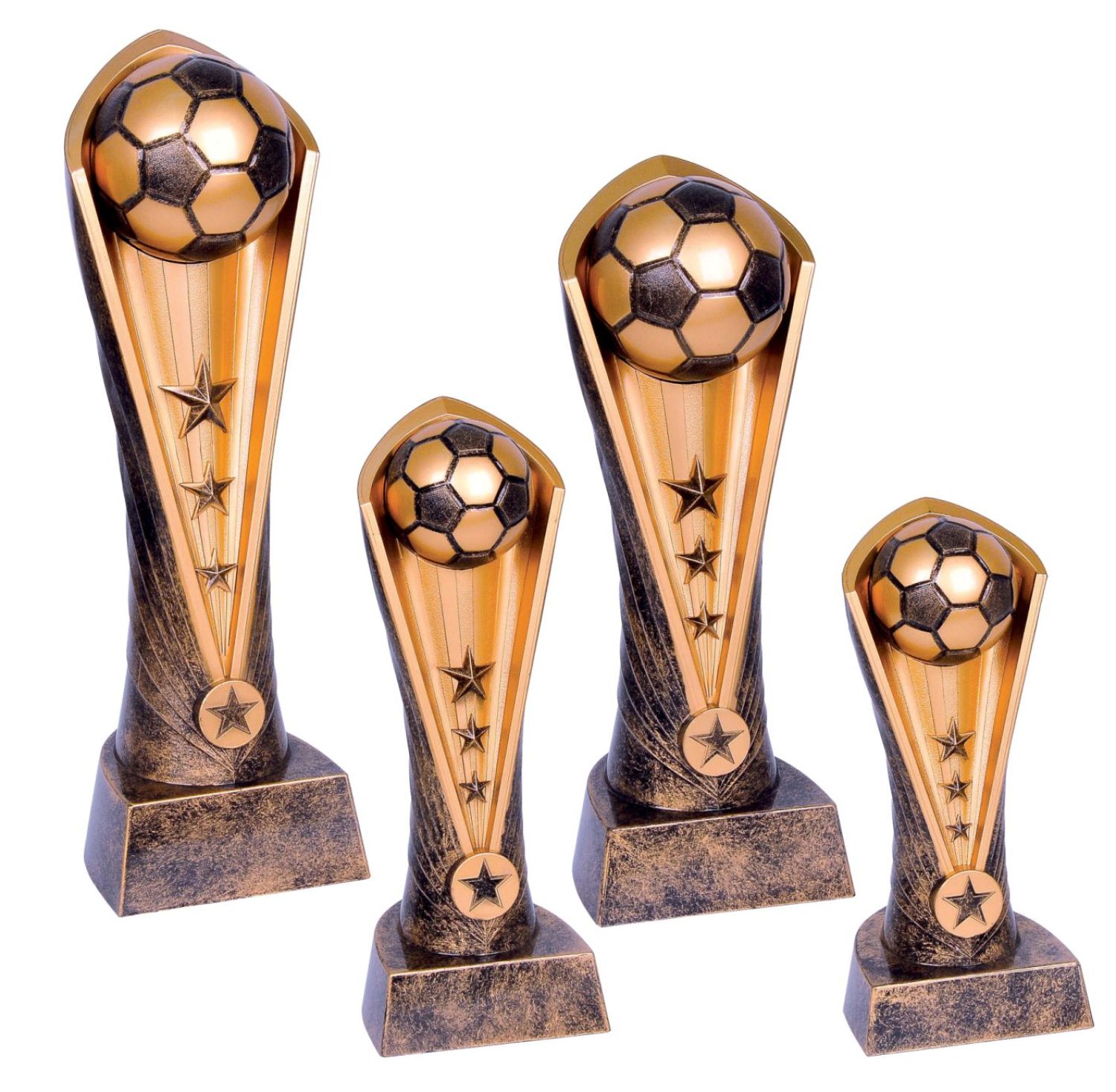 Elegante Fußballtrophäe aus Resin in 4 Größen -  ab 19 cm